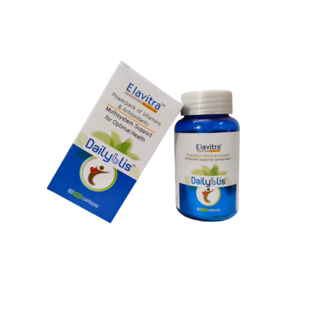 ELAVITRA DAILYBLIS - Ayurvedic Herbal Multivitamin Supplement, Herbal Daily Stress Relief Supplement (60 Vegetarian Capsules)